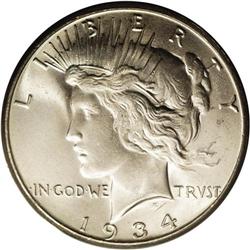 1934-S S$1 MS64 PCGS. This crisply stru