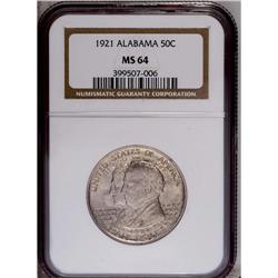 1921 50C Alabama MS64 NGC. Sharply stru