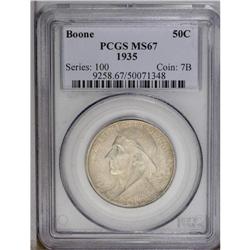 1935 50C Boone MS67 PCGS. Pale russet t