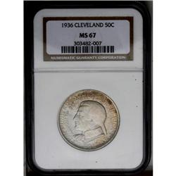1936 50C Cleveland MS67 NGC. The surfac