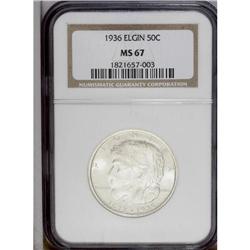 1936 50C Elgin MS67 NGC. Brilliant surf
