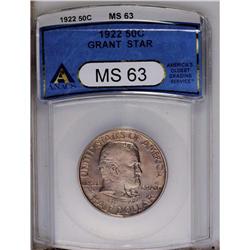 1922 50C Grant with Star MS63 ANACS. AN
