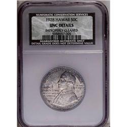 1928 50C Hawaiian--Improperly Cleaned--