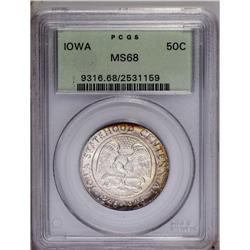 1946 50C Iowa MS68 PCGS. A ring of copp