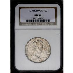 1918 50C Lincoln MS67 NGC. A Superb exa
