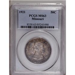 1921 50C Missouri MS63 PCGS. Lavish aut