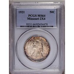 1921 50C Missouri 2x4 MS64 PCGS. Golden