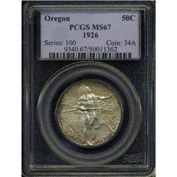 1926 50C Oregon MS67 PCGS. Boldly defin