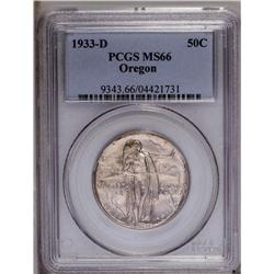 1933-D 50C Oregon MS66 PCGS. Delightful