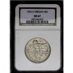 1933-D 50C Oregon MS67 NGC. Dappled lem