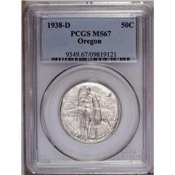 1938-D 50C Oregon MS67 PCGS. A gorgeous