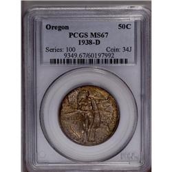 1938-D 50C Oregon MS67 PCGS. Fully stru