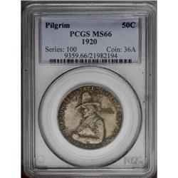 "1920 50C Pilgrim MS66 PCGS. A bright, r"