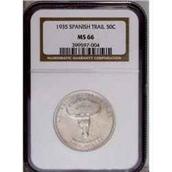 1935 50C Spanish Trail MS66 NGC. Light 