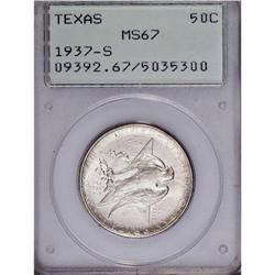 1937-S 50C Texas MS67 PCGS. Mostly bril