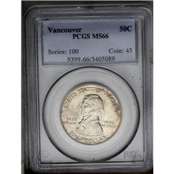 1925 50C Vancouver MS66 PCGS. Fully str