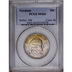 1927 50C Vermont MS66 PCGS. Bright oliv
