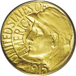 1915-S G$1 Panama-Pacific Gold Dollar M