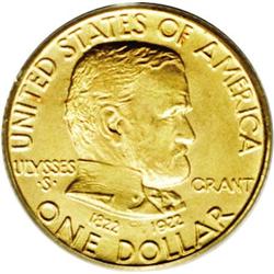1922 G$1 Grant no Star MS66 PCGS. A glo