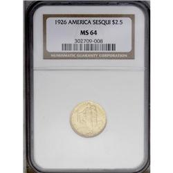1926 $2 1/2 Sesquicentennial MS64 NGC. 