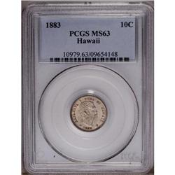 1883 10C Hawaii Ten Cents MS63 PCGS. A 