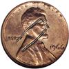 Image 1 : 1966 1C Lincoln Cent--Staple Struck Int
