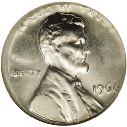 1966 1C Lincoln Cent--Struck on a Clad 