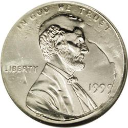 1999 1C Lincoln Cent--Struck on 1980-D 