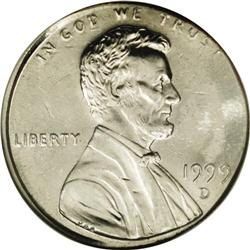 1999-D 1C Lincoln Cent--Struck on a Cla
