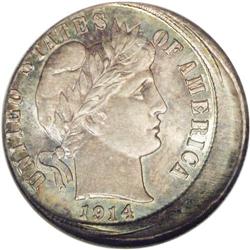 1914-D 10C Barber Dime--Struck 10% Off-
