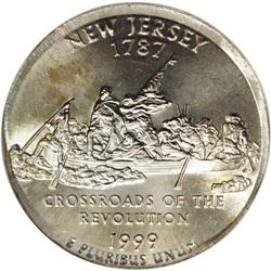 1999-P 25C New Jersey Quarter--Struck o