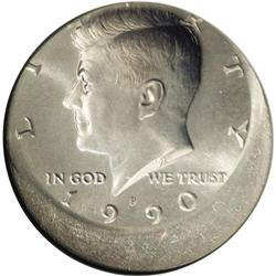 1990-P 50C Kennedy Half Dollar--Struck 