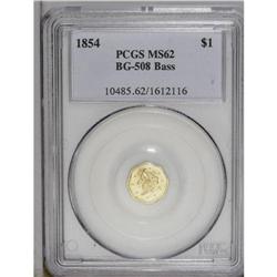 "1854 $1 Liberty Octagonal 1 Dollar, BG-"