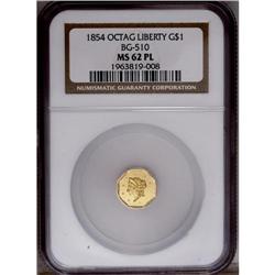 "1854 $1 Liberty Octagonal 1 Dollar, BG-"