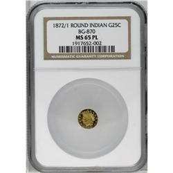 "1872/1 25C Indian Round 25 Cents, BG-87"