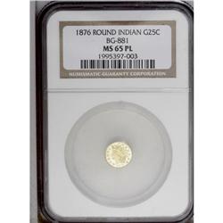"1876 25C Indian Round 25 Cents, BG-881,"