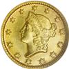 Image 1 : 1849-D G$1 MS64 NGC. Variety 1-B. The t