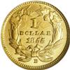 Image 2 : 1855-D G$1 MS64 NGC. Variety 7-I. The s
