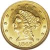Image 1 : 1846-D $2 1/2 MS63 NGC. Variety 7-K. Fr