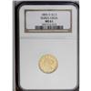 Image 3 : "1855-D $2 1/2 MS61 NGC. Variety 18-M. """