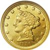 Image 1 : 1856-D $2 1/2 MS61 NGC. Variety 19-M. T