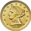 Image 1 : 1859-D $2 1/2 MS62 NGC. Variety 21-M. T