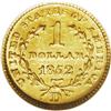 Image 2 : 1852-D G$1 AU58 NGC. Variety 4-F. This 