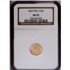 Image 1 : 1854 G$1 Type Two AU55 NGC. First year 