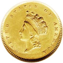 1854 G$1 Type Two MS62 NGC. An assertiv