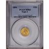 Image 3 : 1854 G$1 Type Two MS63 PCGS. Doubled Di