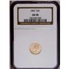 Image 1 : 1855 G$1 AU58 NGC. Type Two. A lovely s