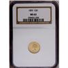 Image 3 : 1855 G$1 MS62 NGC. A frosty Mint State 