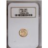 Image 1 : 1856 G$1 Slanted 5 MS63 NGC. Hints of l