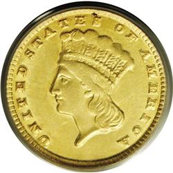1857-D G$1 MS61 PCGS. Variety 9-L. A lu
